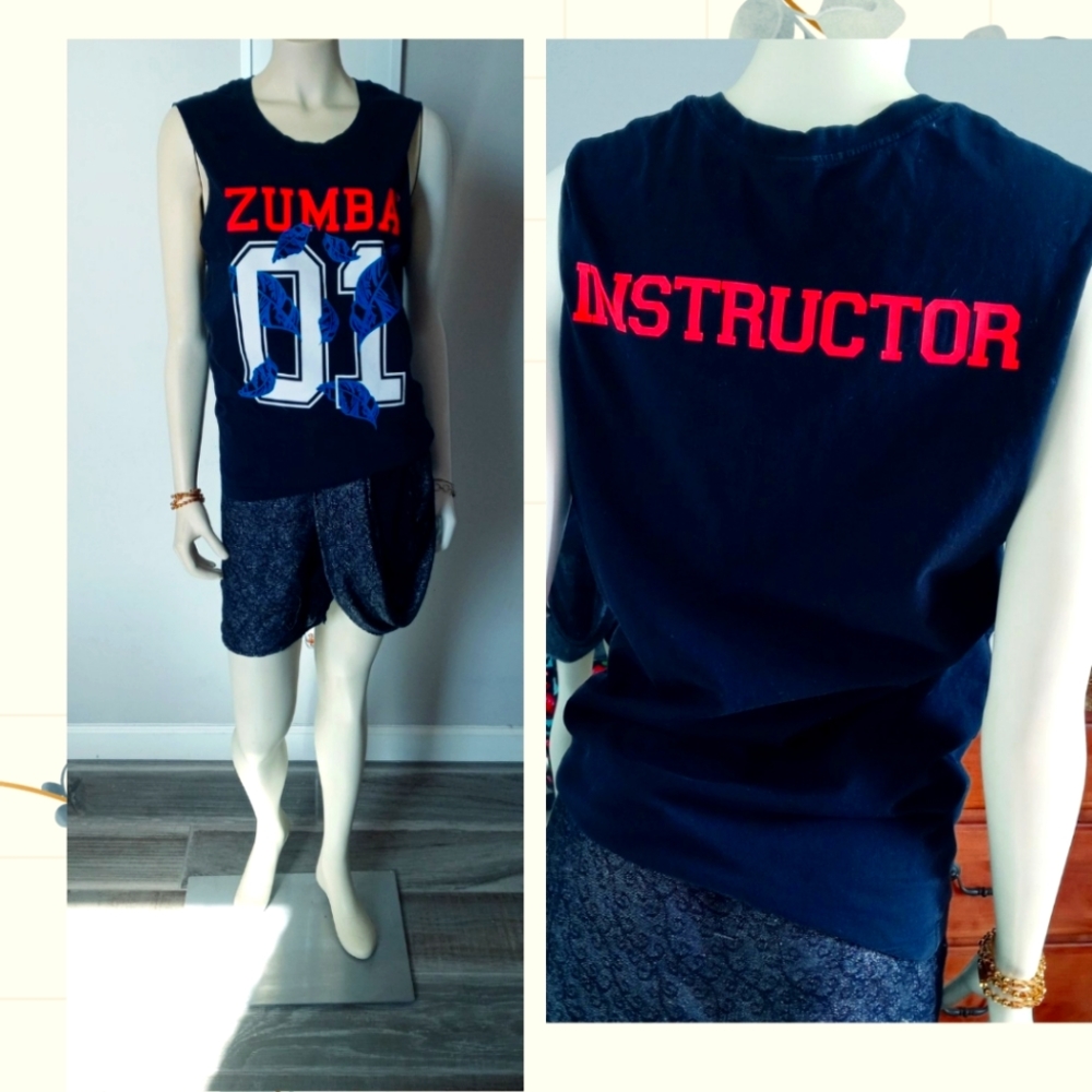 Zumba top tank Instructor Unisex L black